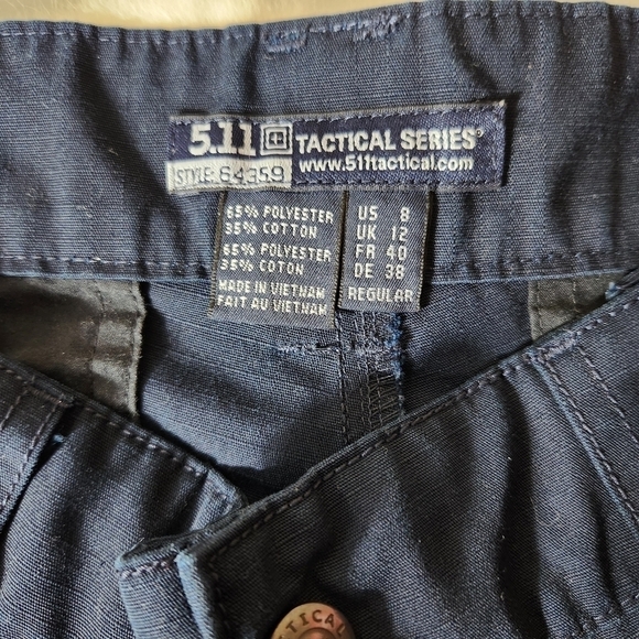 5.11 Tactical Womens TDU Dark Navy Cargo Ripstop Pants-Size 8 - Picture 10 of 11